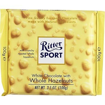 Ritter White Chocolate and Hazelnuts